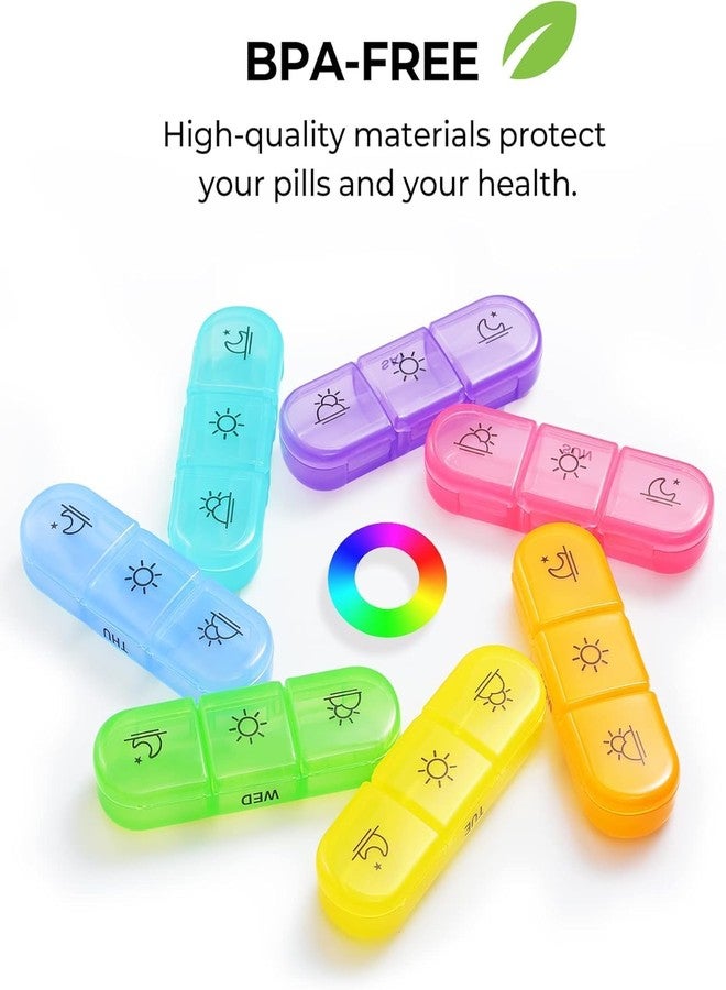 vulrian Weekly Medicine Organizer Box 03 Times a Day, Tablets Container Case Travel Pill Box For 07 days Multicolor 01 Pcs - Image 3